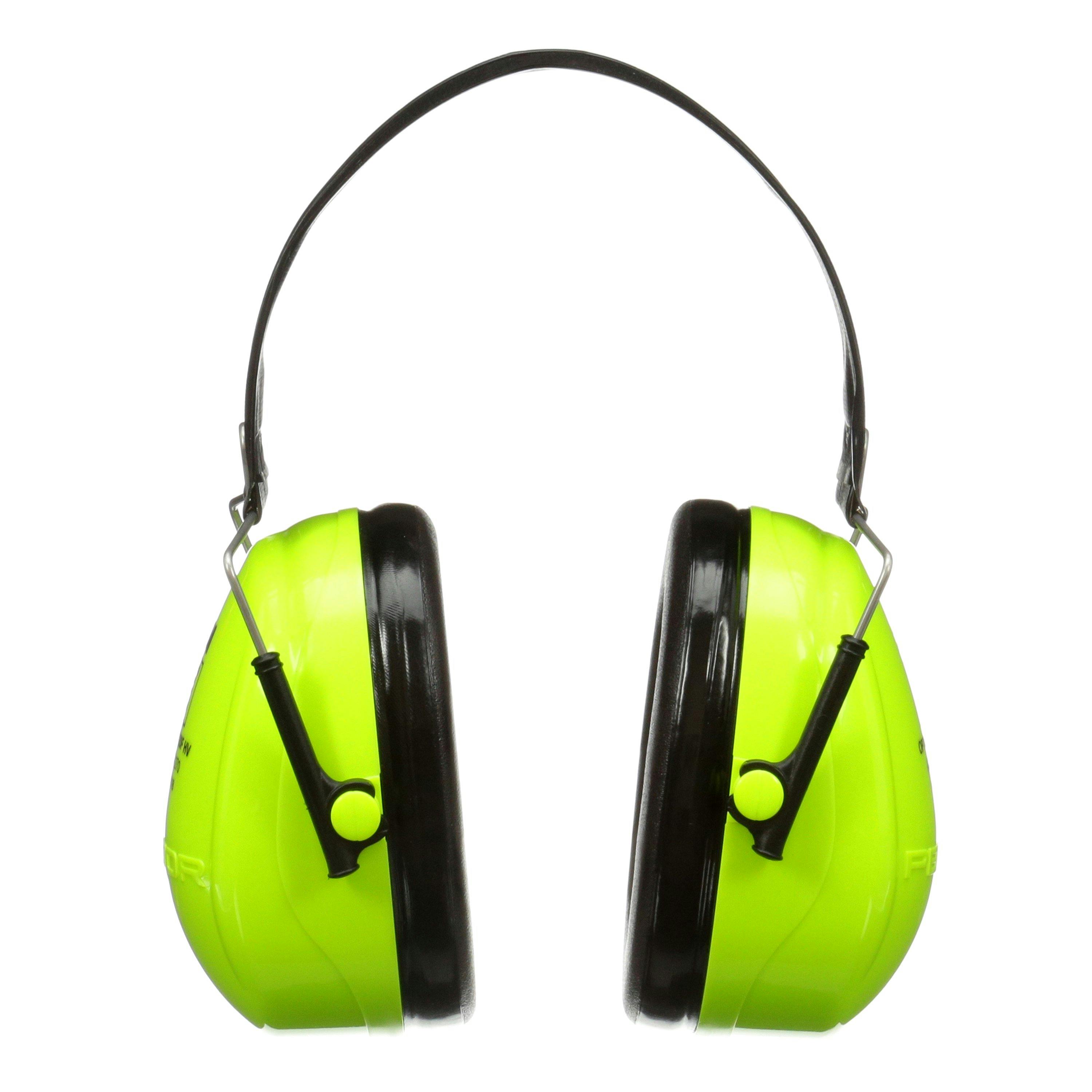 3M™ PELTOR™ Optime™ II High Visibility Foldable Headband Format Earmuff H520FHV, Green, Class 5 SLC80 32dB