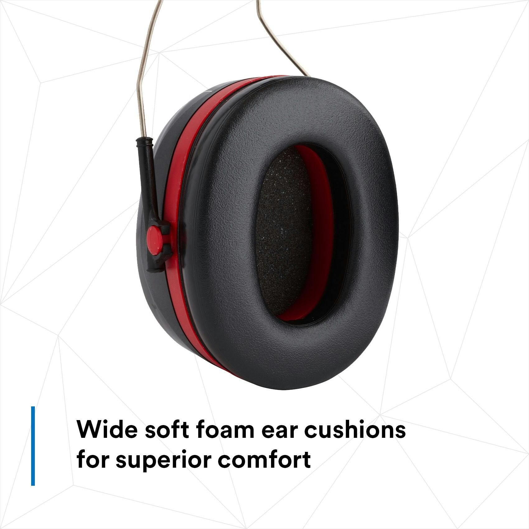 3M™ PELTOR™ Optime™ III Headband Format Earmuff H540A, Black and Red, Class 5 SLC80 33dB, 10 ea/Case