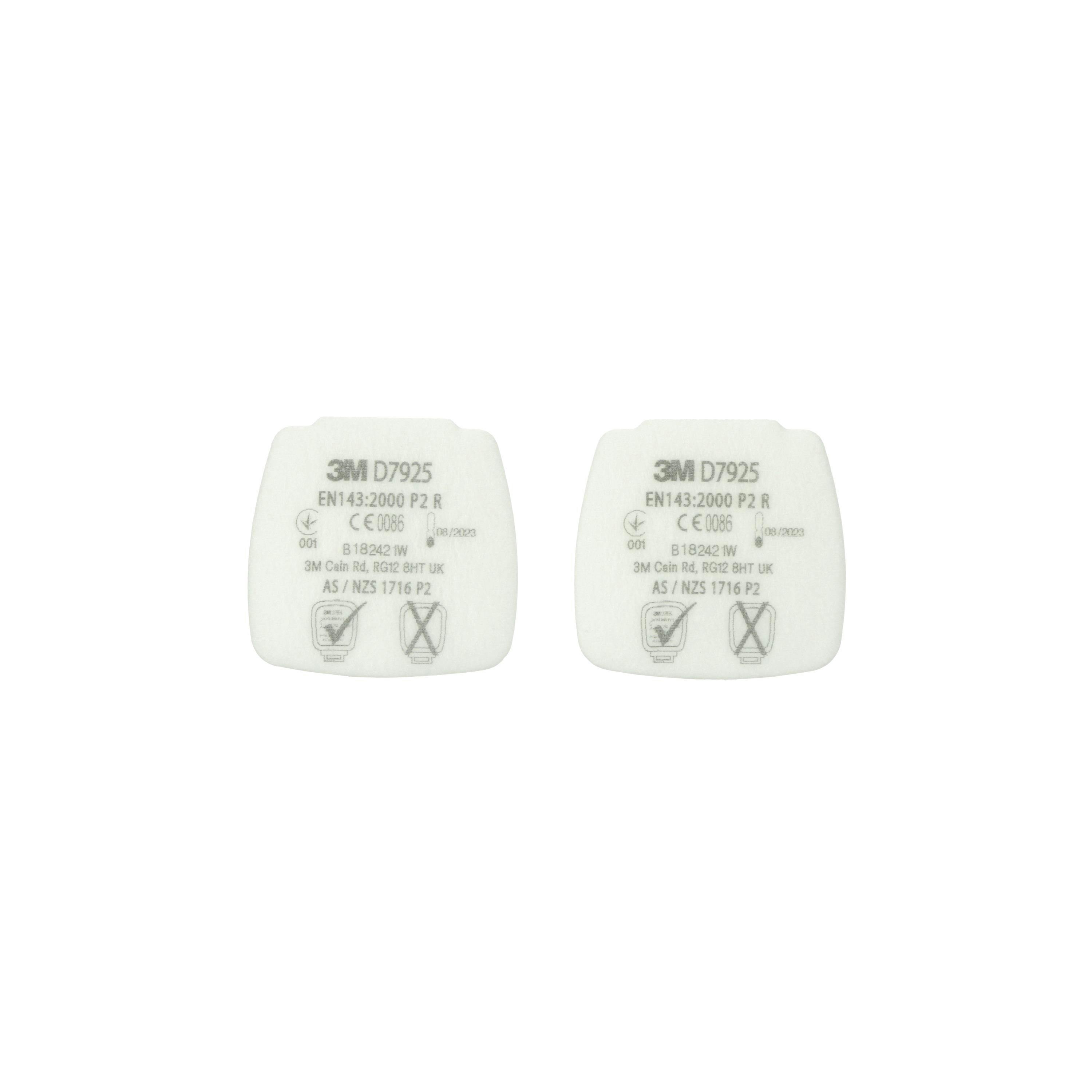 3M™ Secure Click™ Particulate Filter P2, D7925, 20 Pairs/Box