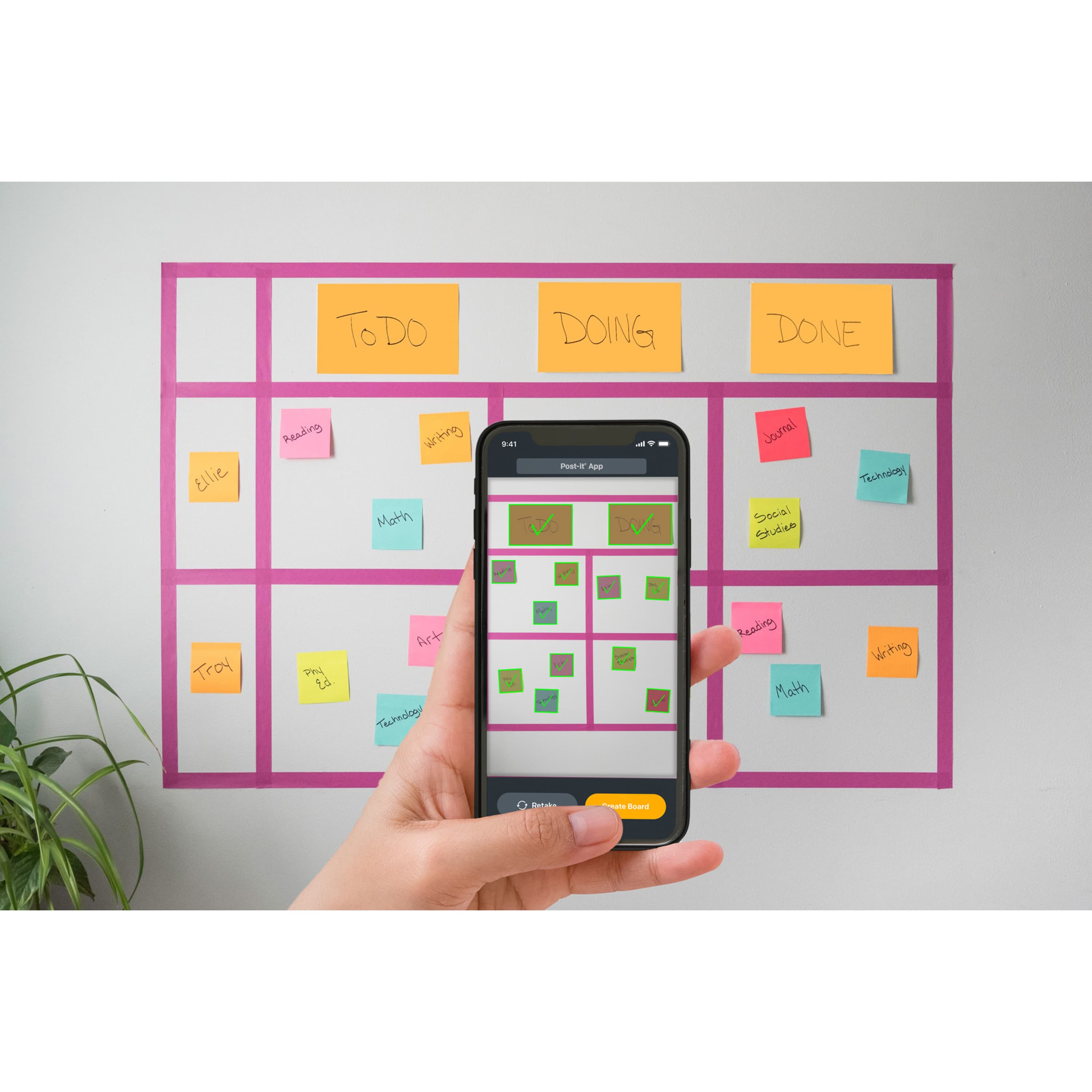 Post-it Super Sticky Notes 6845-SSP, 8 in x 6 in (203 mm x 152 mm), Energy Boost Collection, 4 Pads/Pack