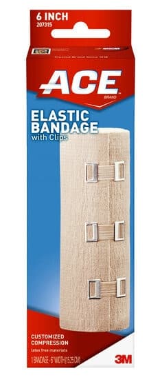 ACE Brand Elastic Bandage w/clips 207315, 6 in