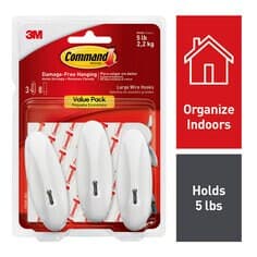 Command Large Wire Hook, 17069-3ES, 3pk