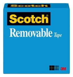 Scotch Removable Tape 811, 1/2 in x 1296 in Boxed