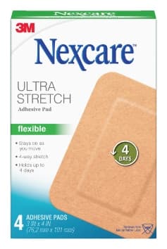 Nexcare Ultra Stretch Adhesive Pad SFP34, 3 in x 4 in