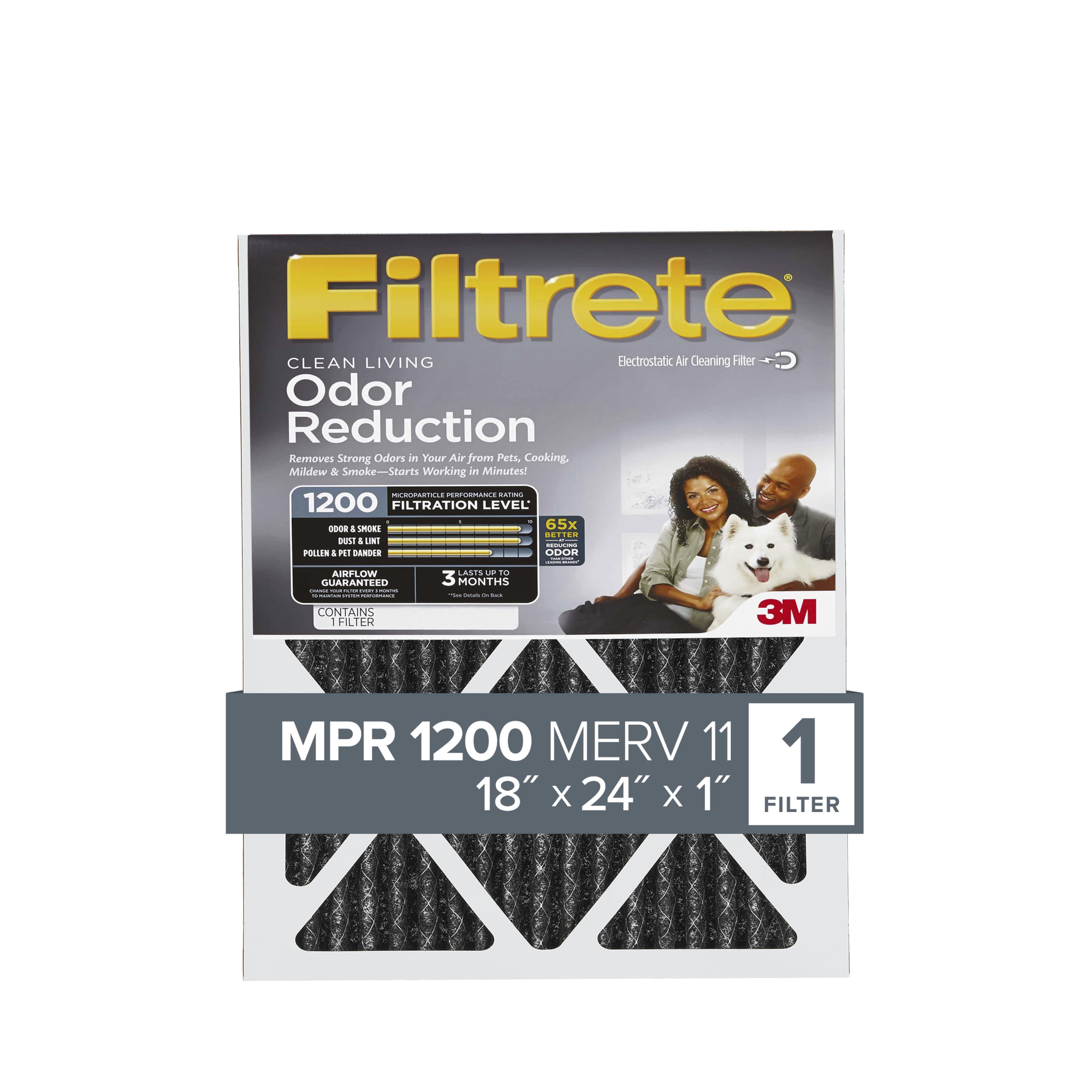 Filtrete Home Odor Reduction Filter HOME21-4, 18 in x 24 in x 1 in (45,7 cm x 60,9 cm x 2,5 cm)