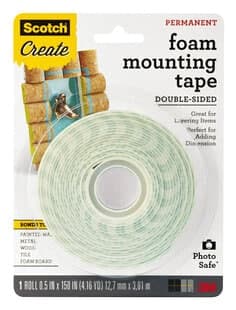 Scotch Foam Mounting Tape 4013-CFT, 1/2 in (1.27 cm)