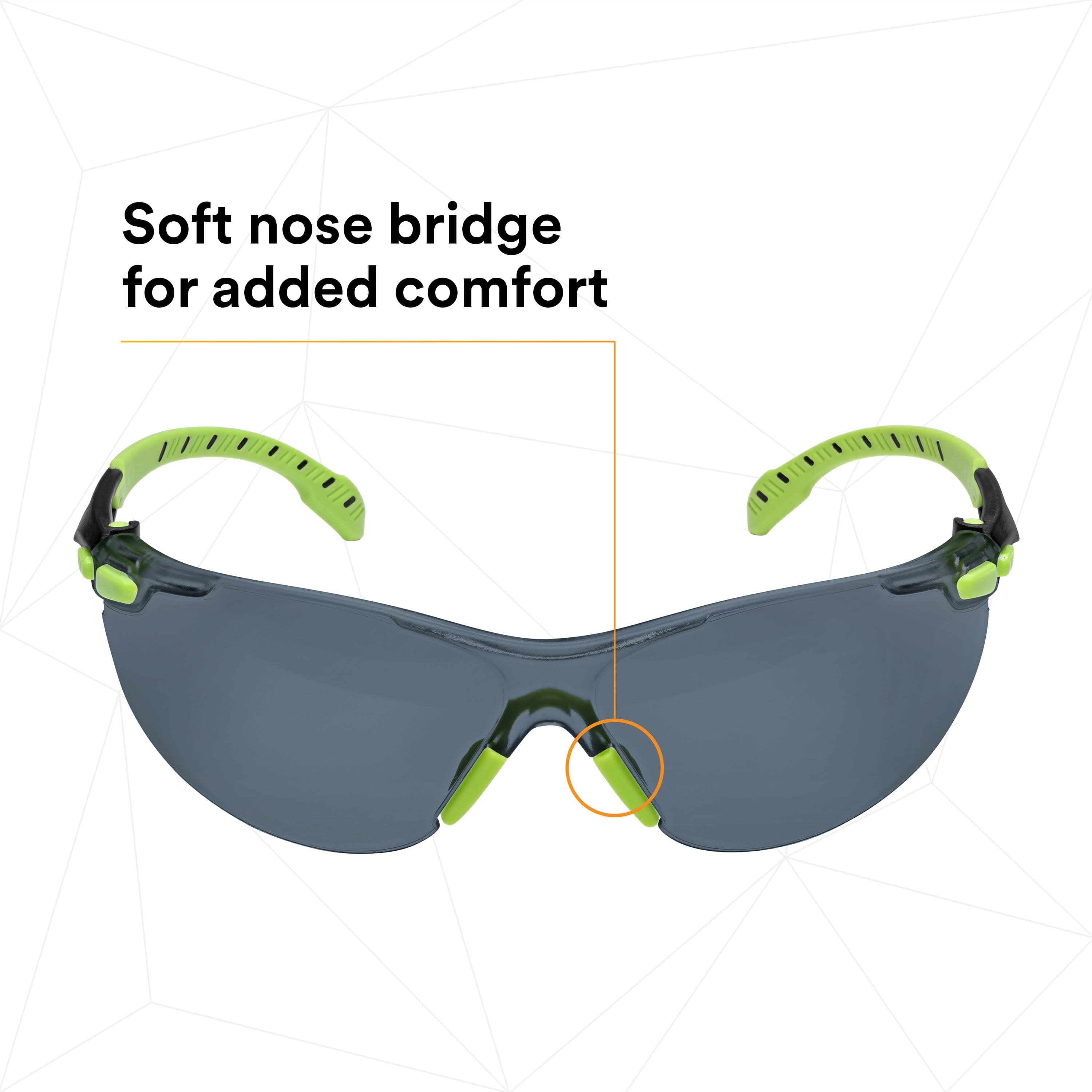 3M Solus 1000-Series S1202SGAF-KT Foam Strap, Green/Black, Grey Scotchgard Anti-fog Lens_1