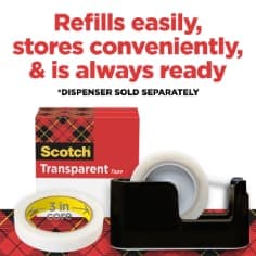 Scotch Transparent Tape 600-2P34-72, 3/4 in x 2592 in (19 mm x 65,8 m) 2 PK