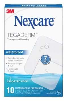 Nexcare Tegaderm Transparent Dressing TEGA-10, QTY 5 - 1 3/4in x 1 3/4in QTY 5 2 3/8in x 2 3/4in