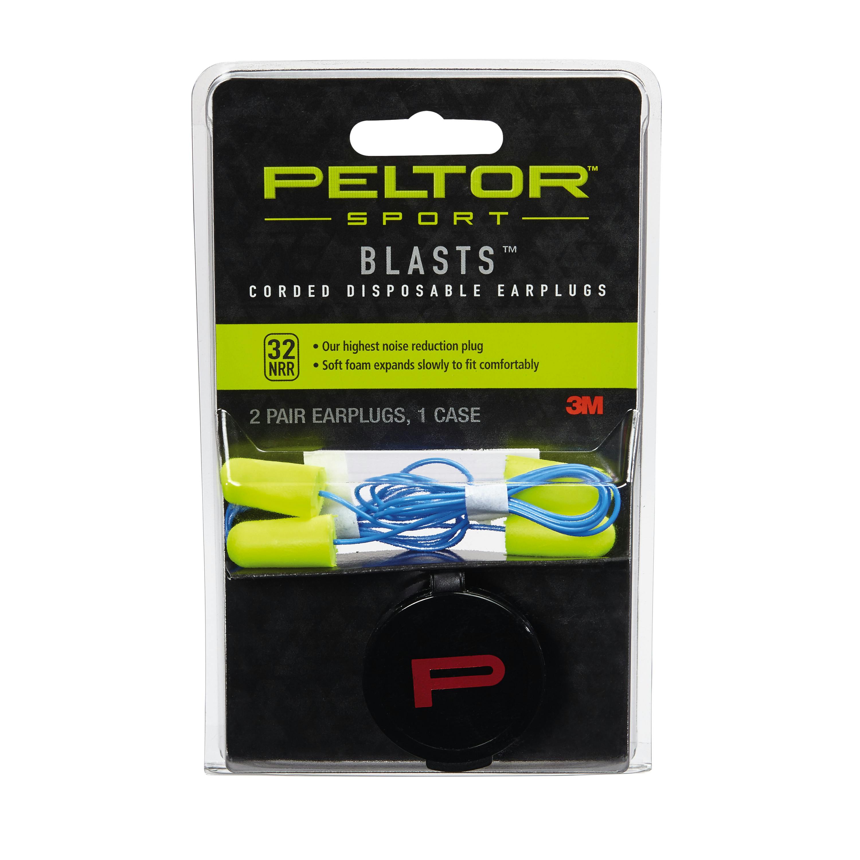 Peltor™ Sport Blasts™ Corded Disposable Earplugs 97081-10C, 2 Pair Pack,
Neon Yellow_2