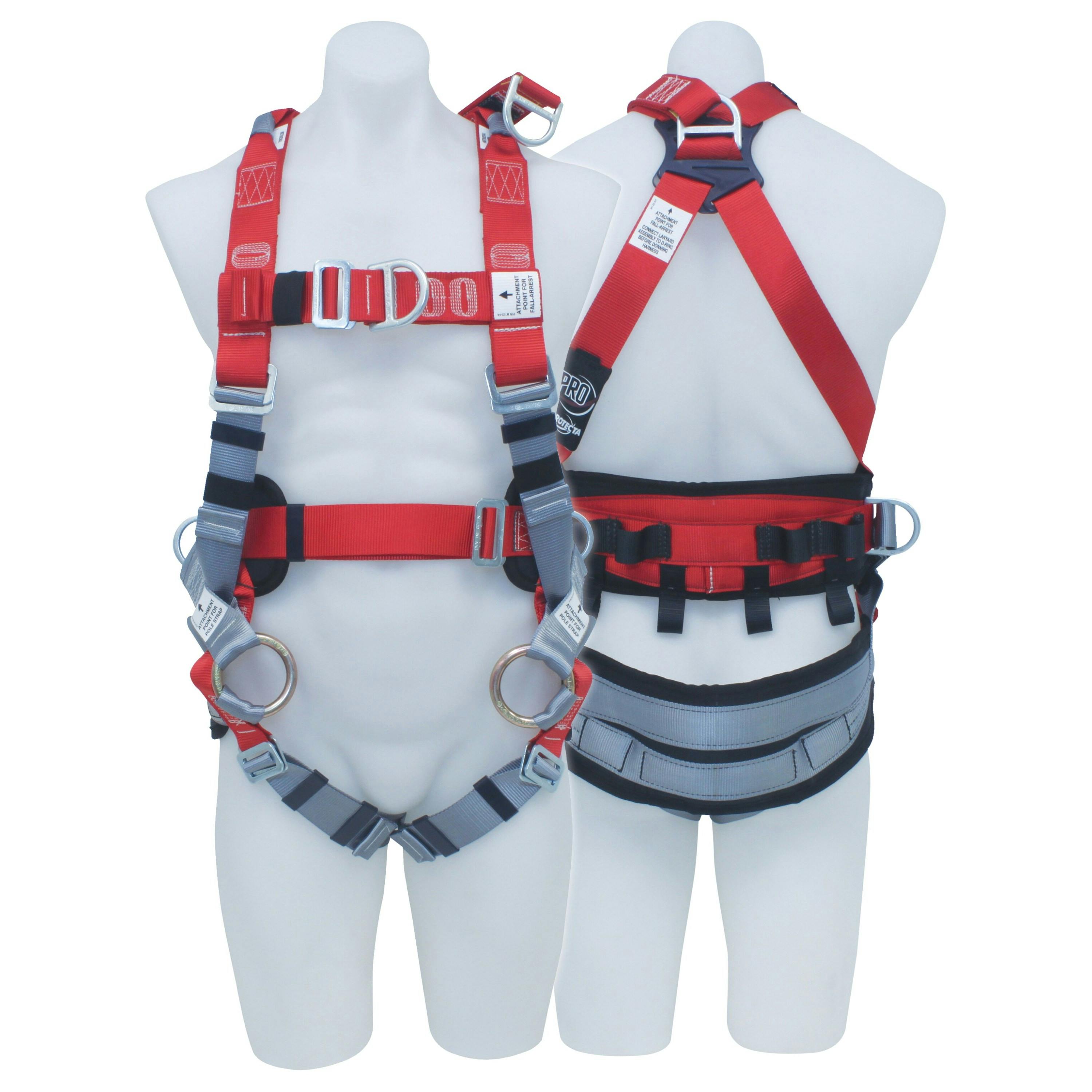 3M™ PROTECTA® PRO Tower Workers Harness AB129-2XL, Red and Grey, Large, 1 EA/Case