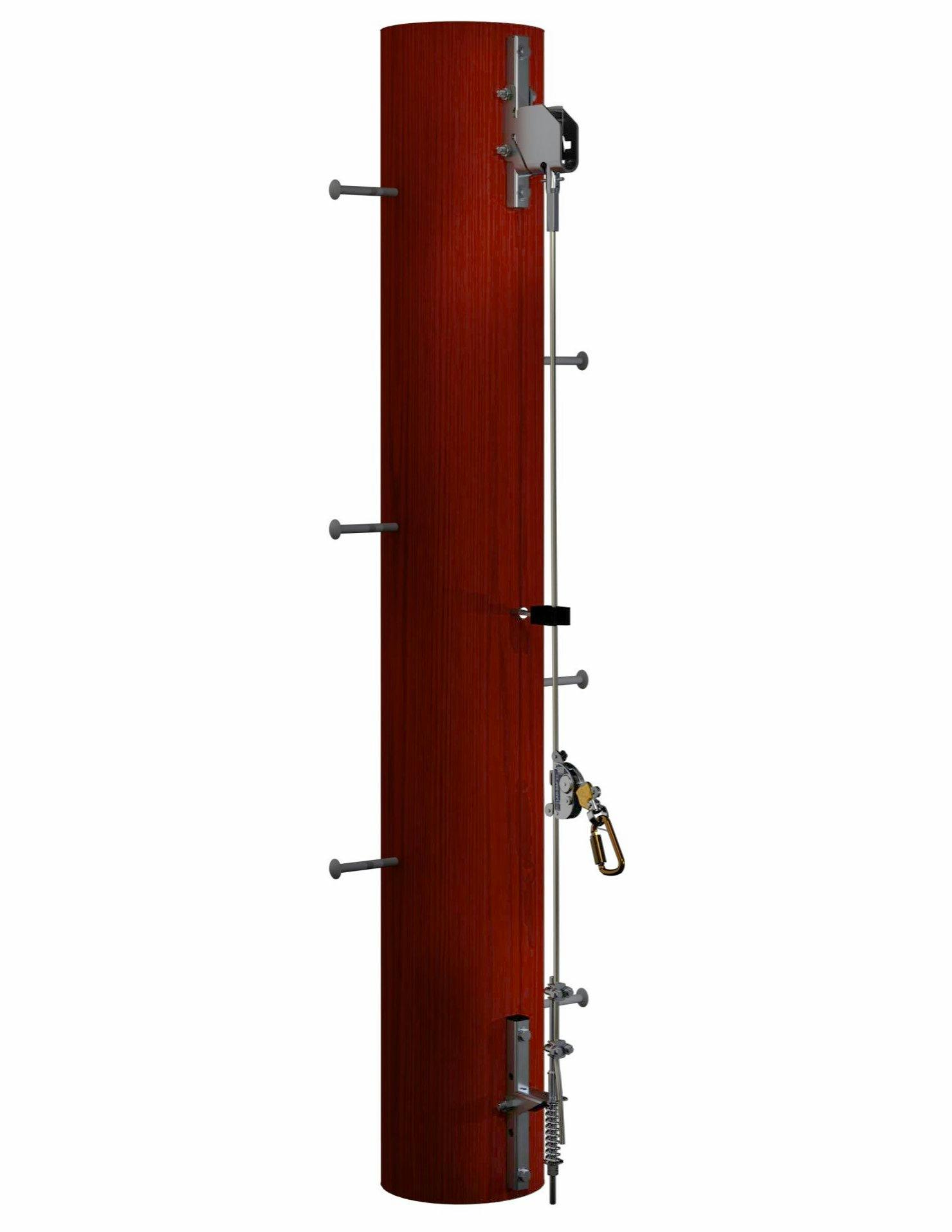 3M™ DBI-SALA® Lad-Saf™ Cable Vertical Safety System Bracketry for Wood Pole 6116635, 2 User, Galvanized Steel, 1 EA