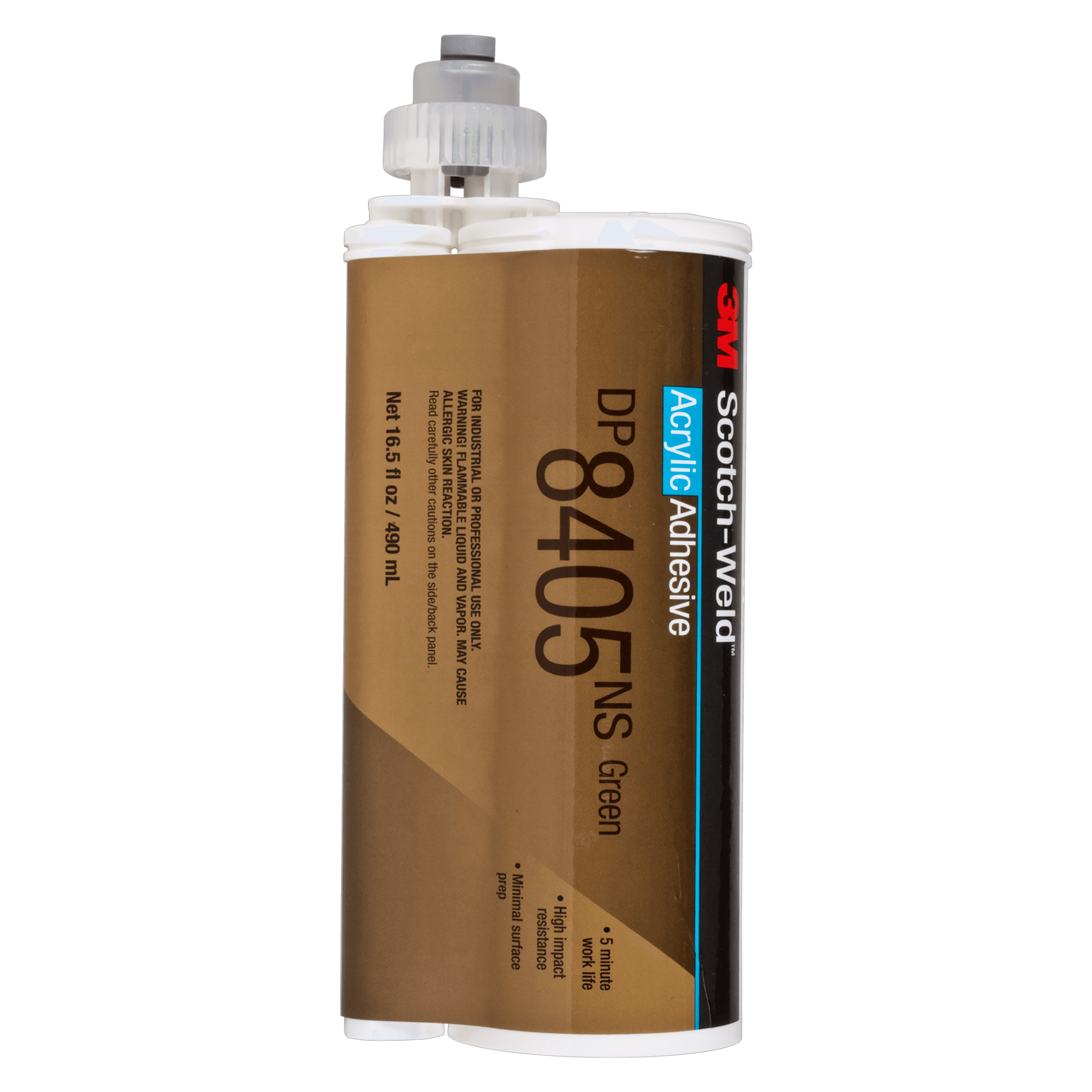 3M Scotch-Weld Acrylic Adhesive DP8405NS, Green, 490 mL Duo-Pak