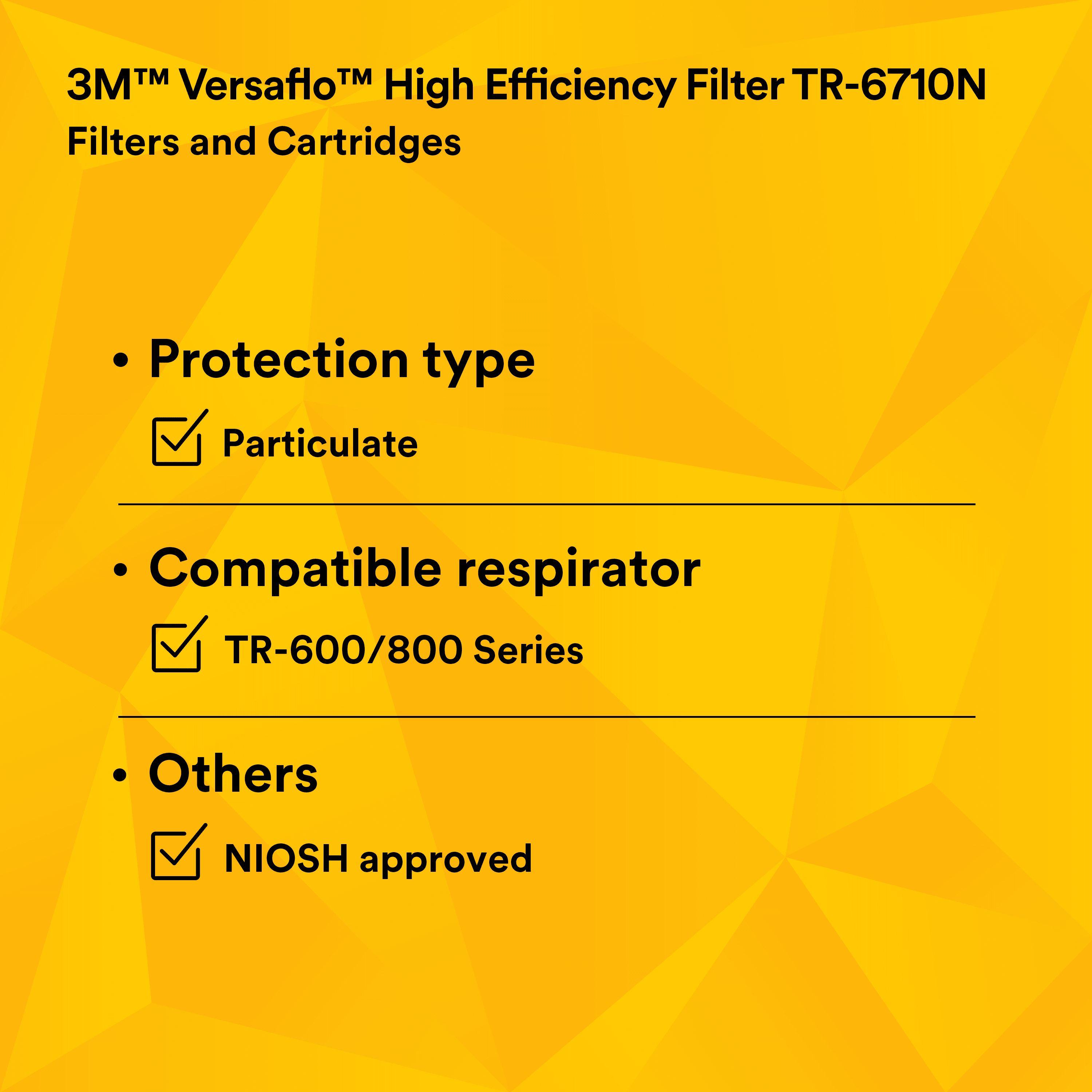 3M™ Versaflo™ High Efficiency Filter TR-6710N-5 / 37357(AAD), for TR-600
PAPR