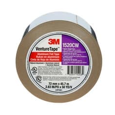 3M Venture Tape Aluminum Foil Tape 1520CW, Silver, 72 mm x 45.7 m, 3.2 mil