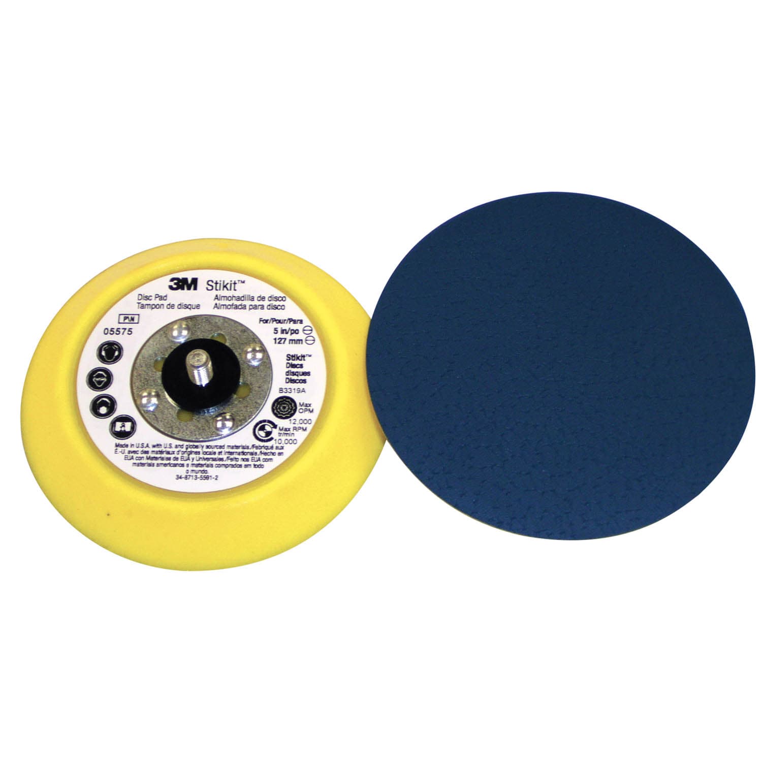 3M Stikit D/FDisc Pad 45217, 5 in x 3/4 in 5/16-24 External