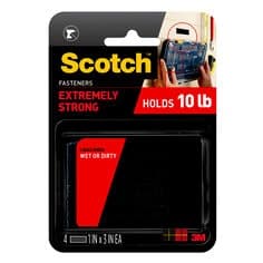 Scotch Extreme Fasteners RF6731, 1 in x 3 in (25,4 mm x 76,2 mm), 2 Sets of Strips, Black