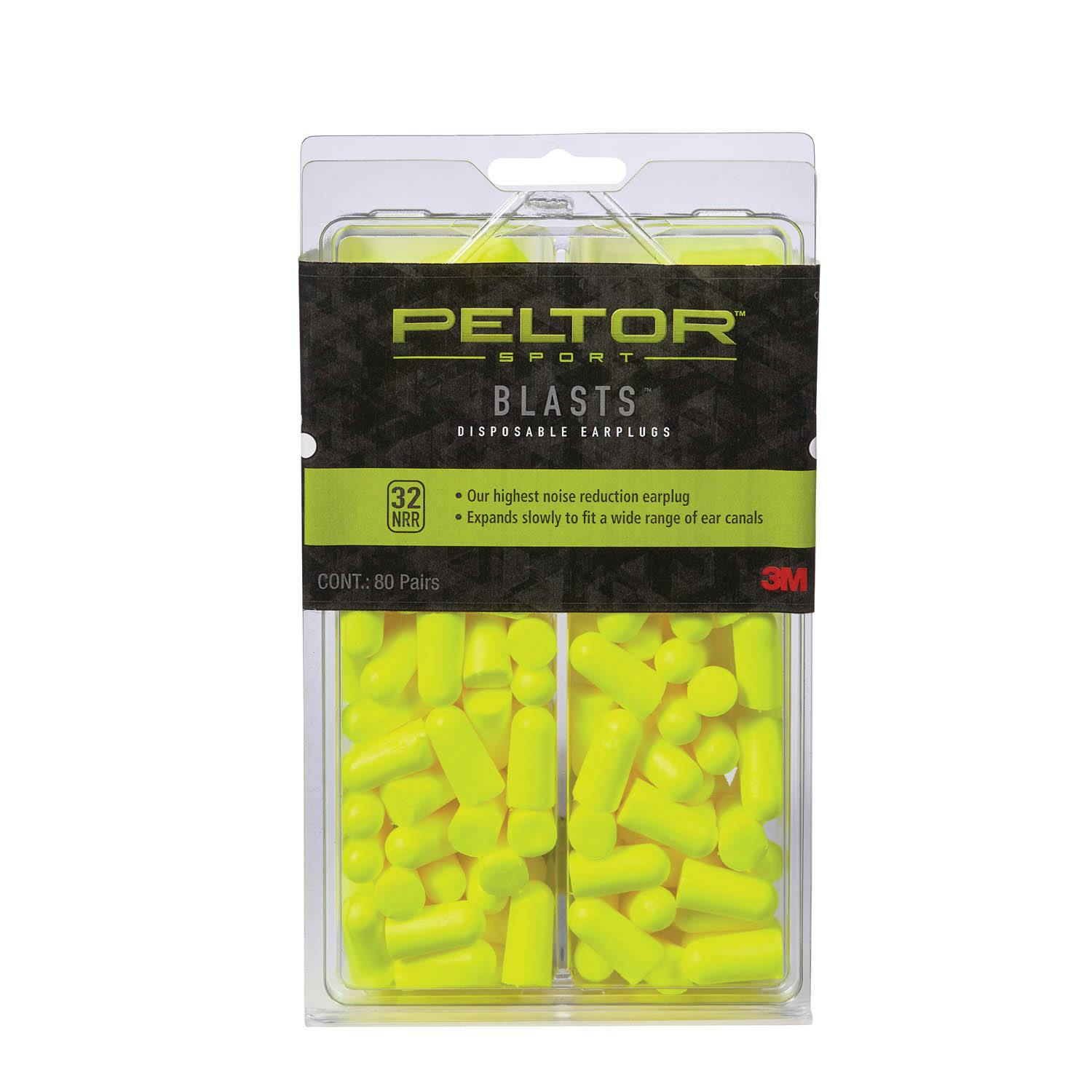 Peltor™ Sport Blasts™ Disposable Earplugs 97082-PEL80-6C, 80 ea/pk, Neon
Yellow_1