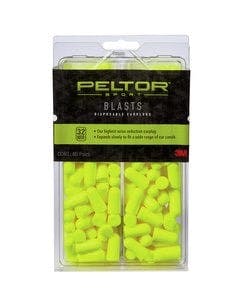 Peltor™ Sport Blasts™ Disposable Earplugs 97082-PEL80-6C, 80 ea/pk, Neon