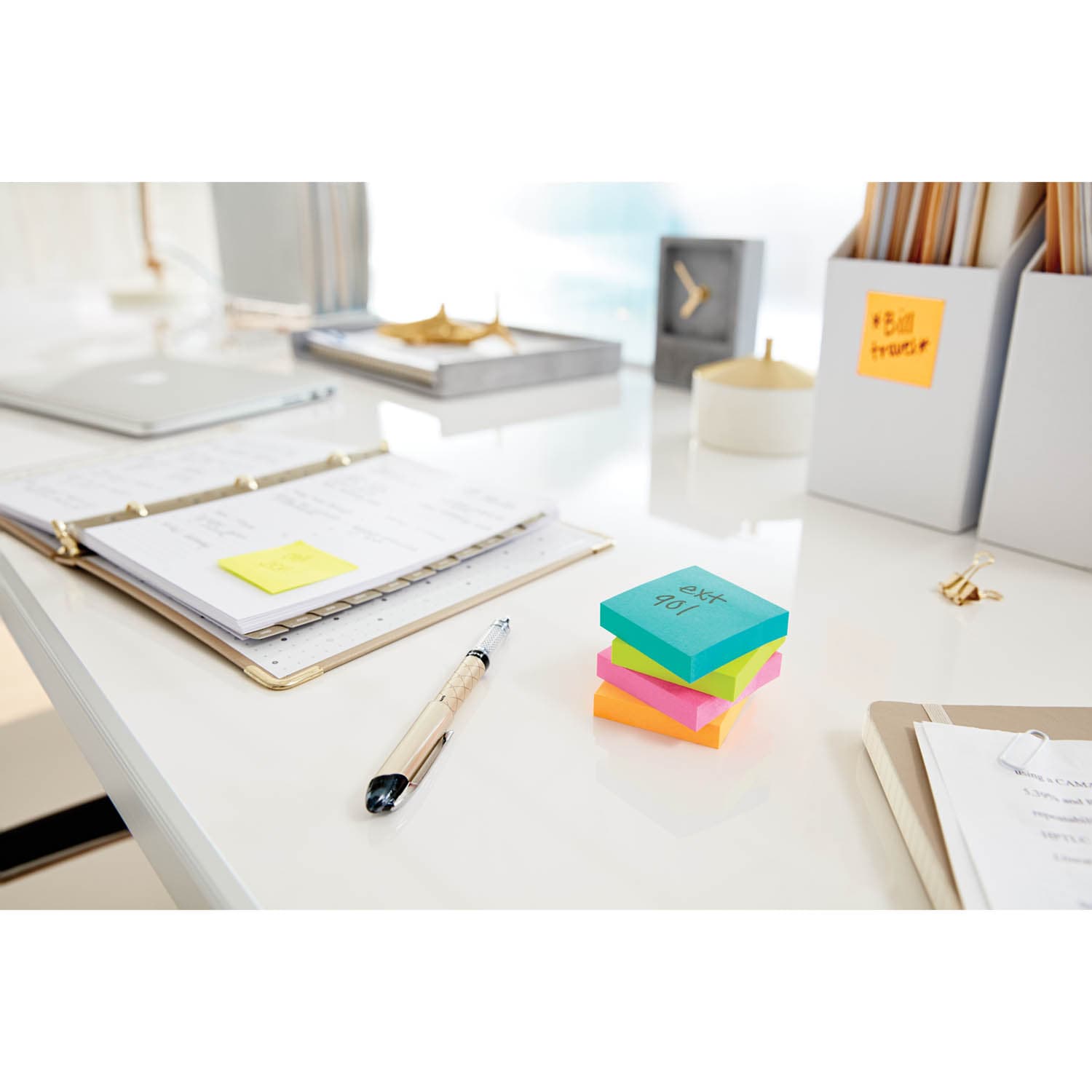 Post-it Super Sticky Notes 4622-SSMIA, Multi Sizes, Supernova Neons Collection, 4 Pads/Pack, 45 Sheets/Pad_1