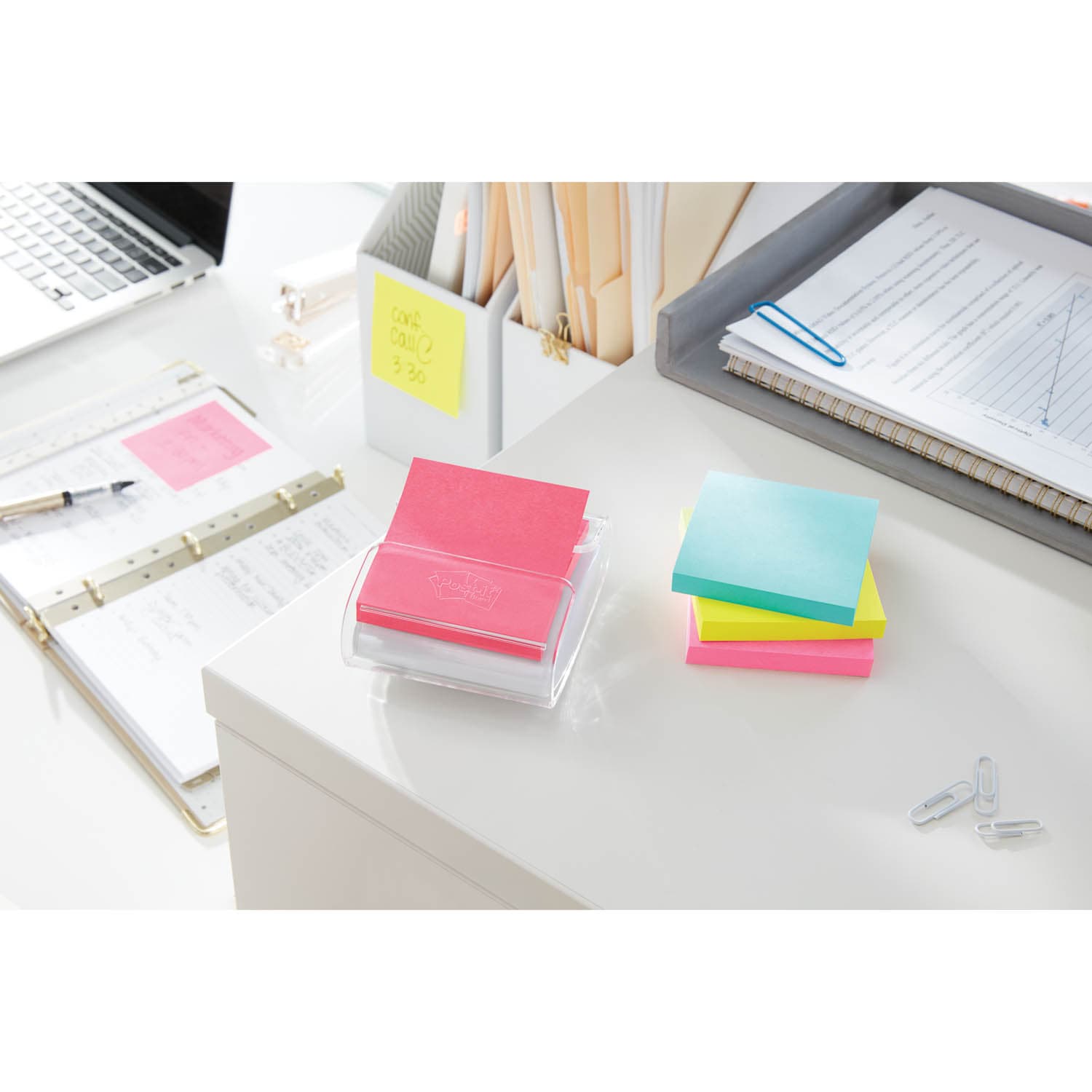 Post-it Super Sticky Dispenser Pop-up Notes R330-10SSMIA, 3 in x 3 in (76 mm x 76 mm), Supernova Neons, 10 Pads/Pack,90 Sheets/Pad