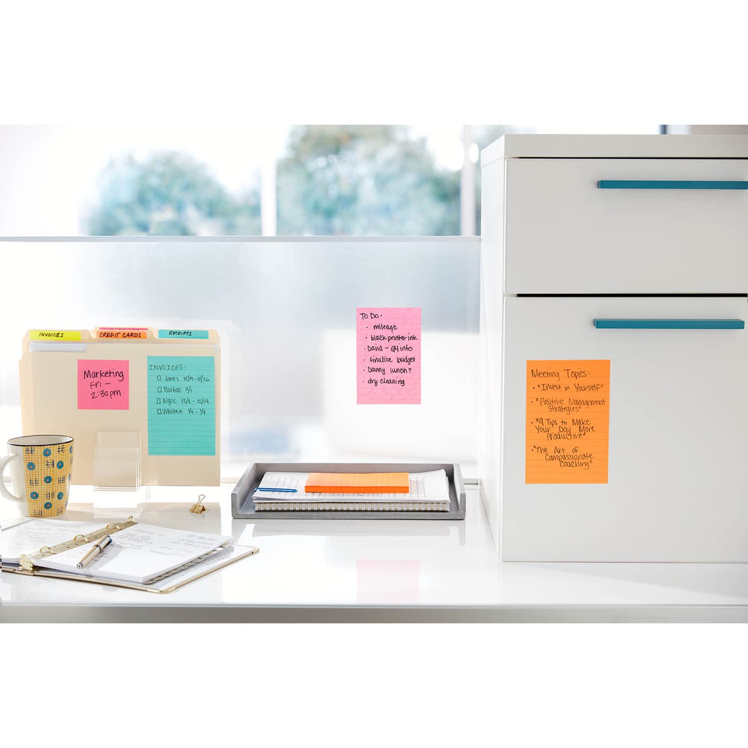 Post-it Super Sticky Notes 4645-3SSAN, 4 in x 6 in (101 mm x 152 mm), Supernova Neons Collection, Lined, 3 Pads/Pack