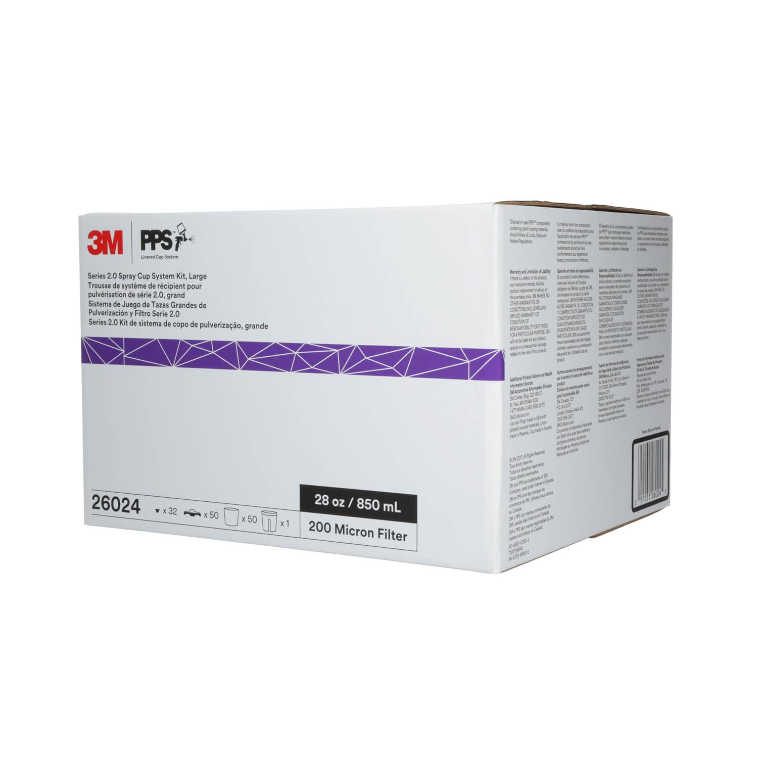 3M PPS Series 2.0 Spray Cup System Kit, 26312, Midi (13.5 fl oz, 400 mL), 125 Micron Filter