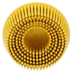 Scotch-Brite Roloc Bristle Disc, RD-ZB, 07525, 80, TR, Yellow, 2 in x 5/8 in, Tapered