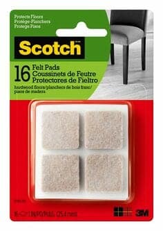 Scotch Felt Pads Square, SP844-NA, 1 inch, Beige