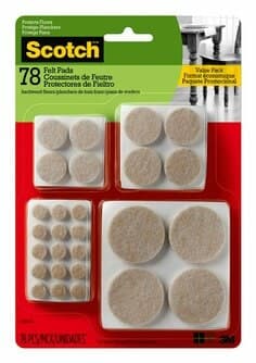 Scotch Round Felt Pads, SP855-NA, Multi Pack, Beige, 78pk