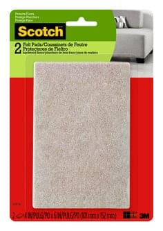 Scotch Easy Cut Felt Pads, SP810-NA, 4 in x 6 in, Beige, 2/pk