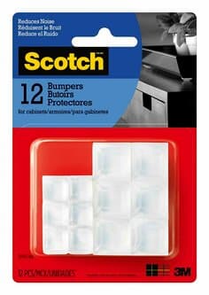 Scotch Square Bumpers, SP955-NA, 1/2 in and 3/4 in, Clear, 12pk