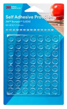 3M Bumpon SJ5312Bl Elastic Buffer Minipack, Transparent, 56 Pieces, 12.7 x 3.5 mm