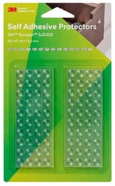 3M Bumpon SJ5302Bl Elastic Buffer Mini-Pack, Transparent, 80 Pieces, 7.9 x 2.2 mm