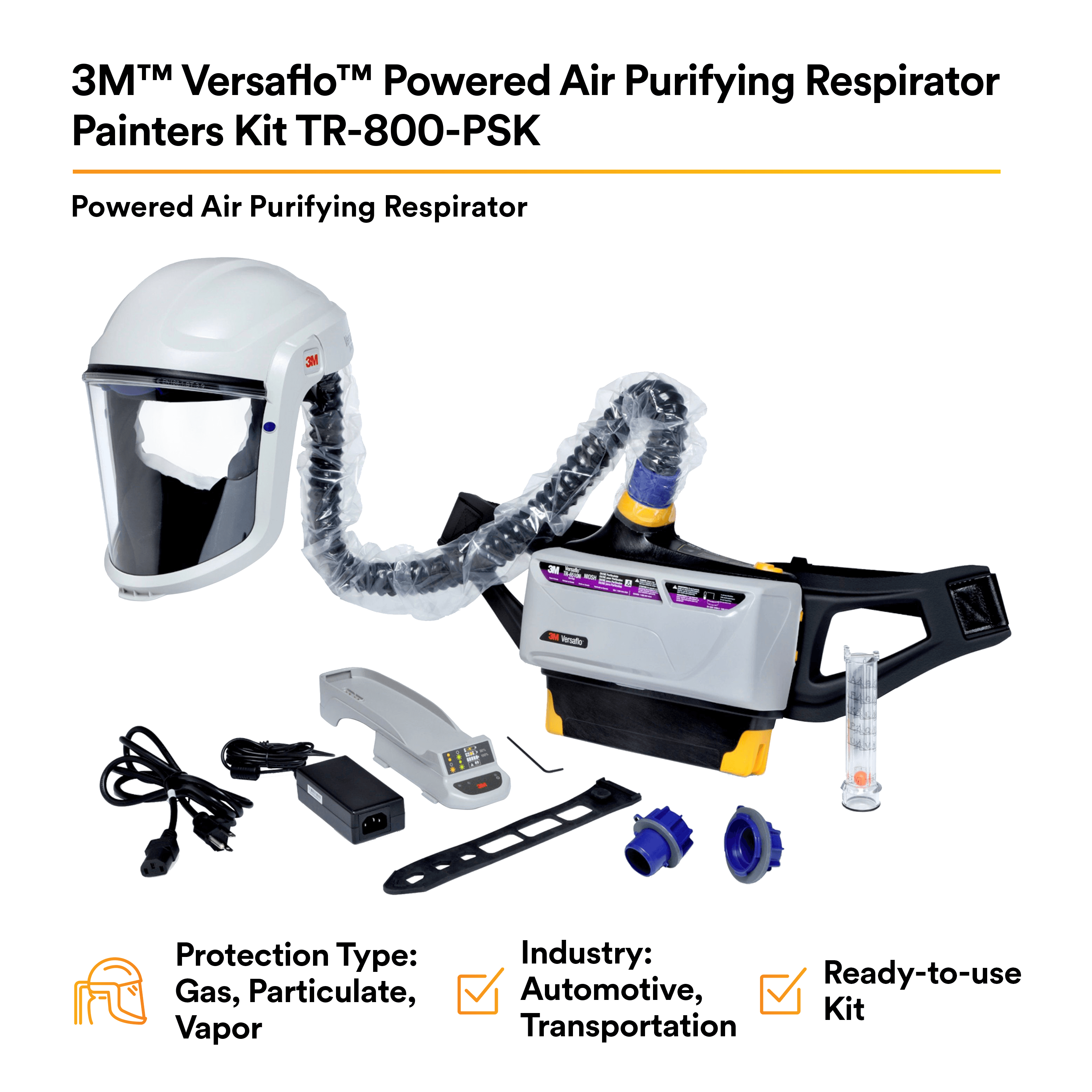 3M™ Versaflo™ Powered Air Purifying Respirator Painters Kit
TR-800-PSK/94248(AAD)_1