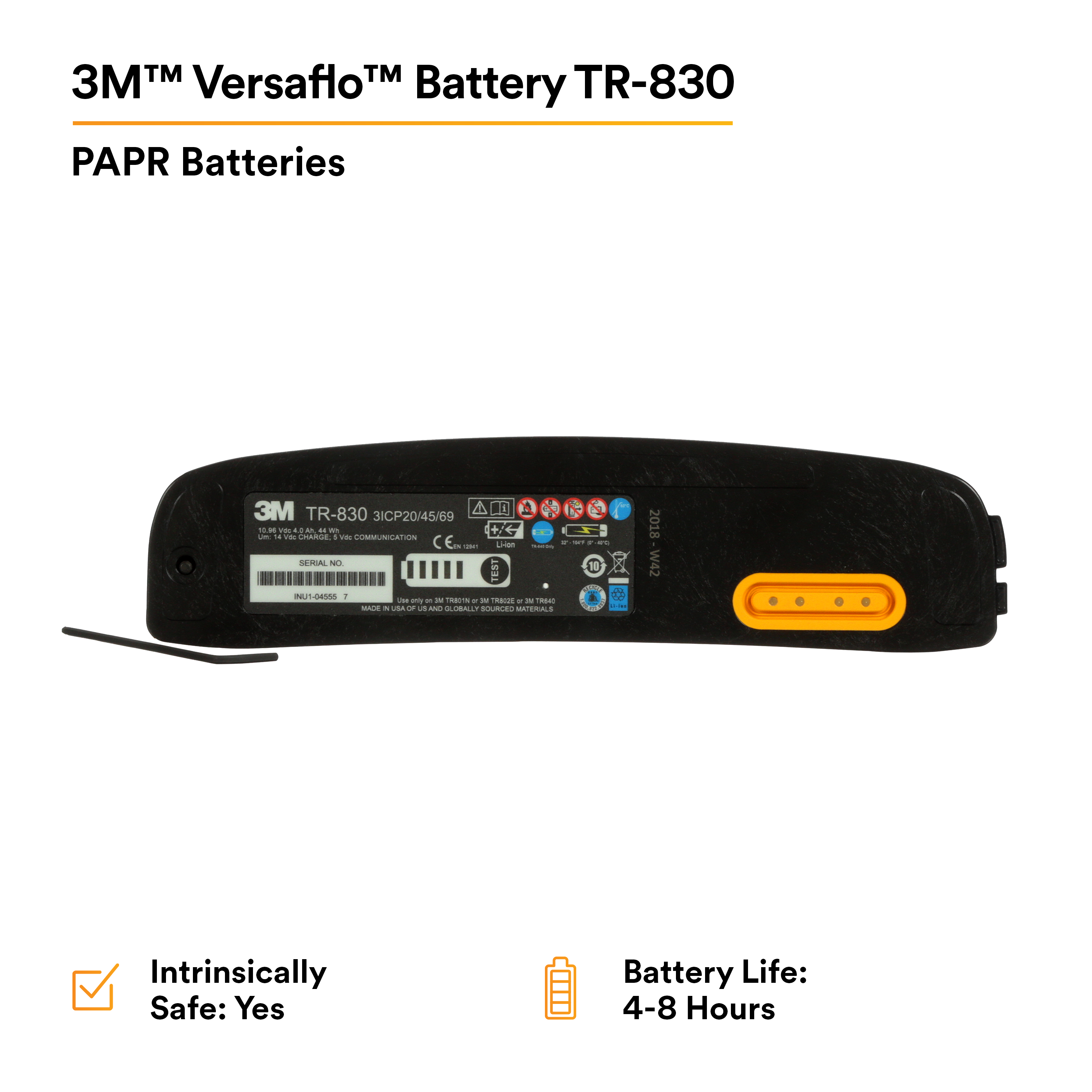 3M™ Versaflo™ Battery TR-830/94243(AAD), Intrinsically Safe