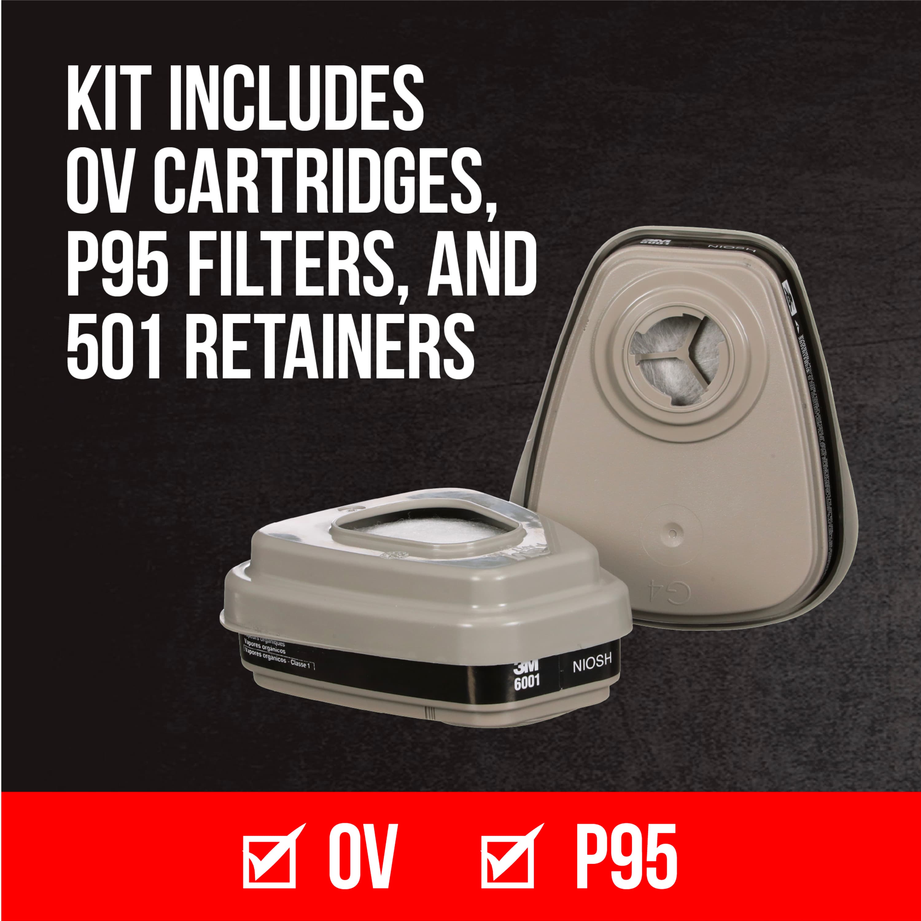 3M Performance Reusable Paint Project Respirator OV/P95, 6211P1-DC, Size Medium, 1 each/pack_2
