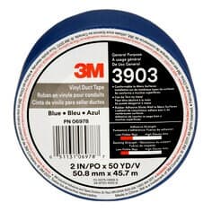 3M Vinyl Duct Tape 3903, Blue, 2 in x 50 yd, 6.5 mil