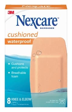 Nexcare Cushioned Waterproof Foam Bandages, Knee & Elbow, 8 ct., 522-08CB