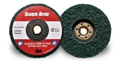 Scotch-Brite Clean and Strip XT Pro Extra Cut TN Quick Change Disc, XC-DN, A/O Extra Coarse, Green, 4-1/2 inx5/8in-11