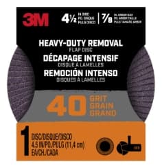 3M Heavy Duty Removal 4.5 inch Flap Disc FlpDisc4.5in40, 40 grit, 1/pk