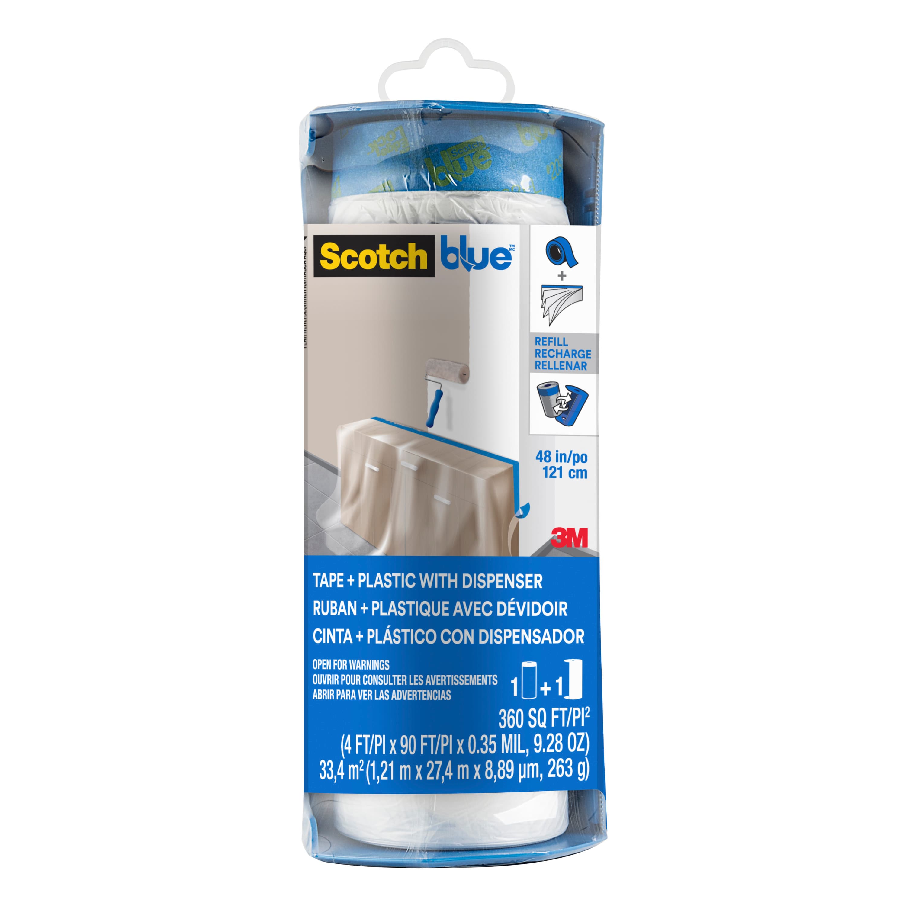 3M ScotchBlue Tape + Plastic with Dispenser PTD2093EL-48-S