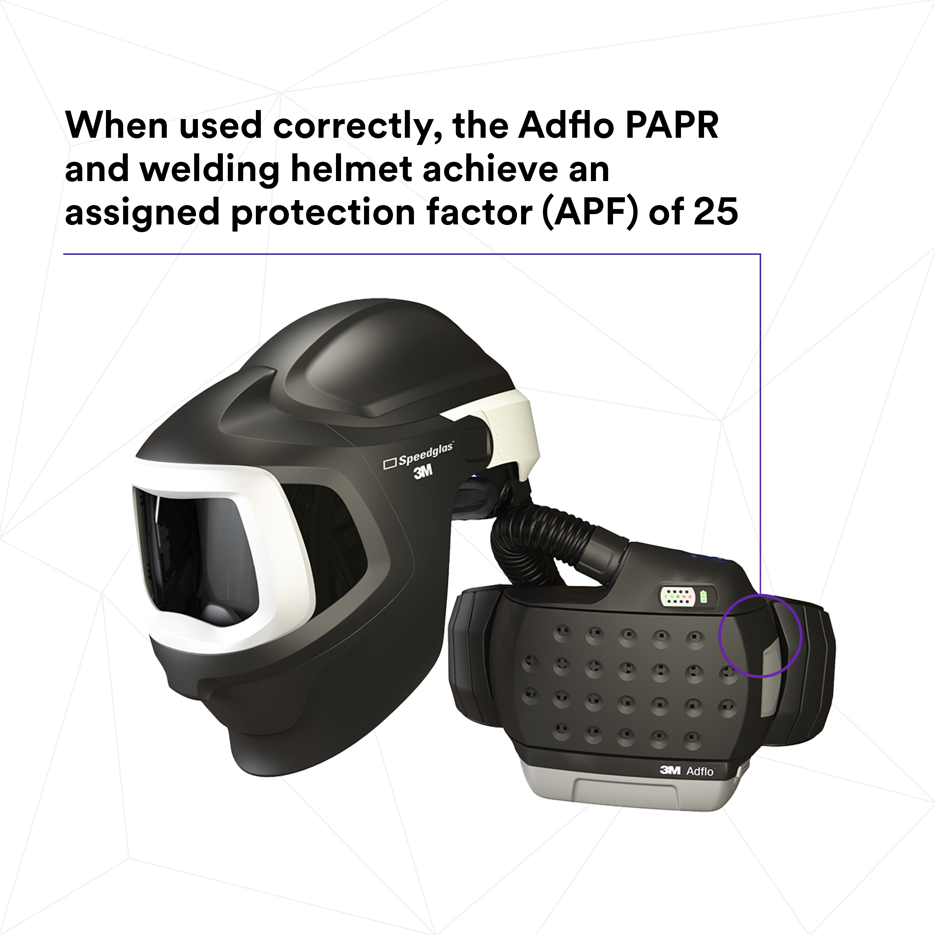 3M™ Adflo™ Powered Air Purifying Respirator HE System with 3M™
Speedglas™ Welding Helmet 9100 MP, 37-1101-00SW_4