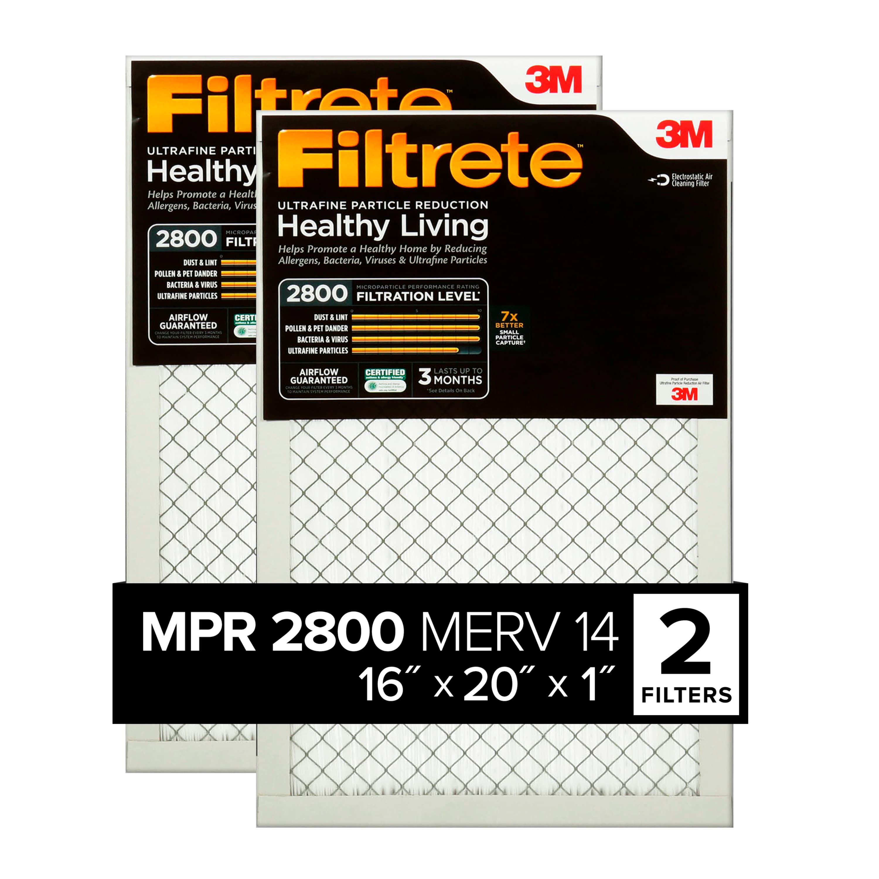 Filtrete Ultrafine Particle Reduction Filter UF00-2PK-1E, 16 in x 20 in x 1 in (40.6 cm x 50.8 cm x 2.5 cm)_0