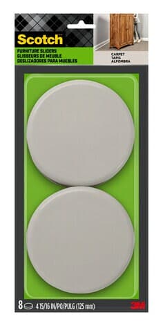 Scotch Sliders SP675-NA, Round, Hard, 4-15/16-in, 8/pk