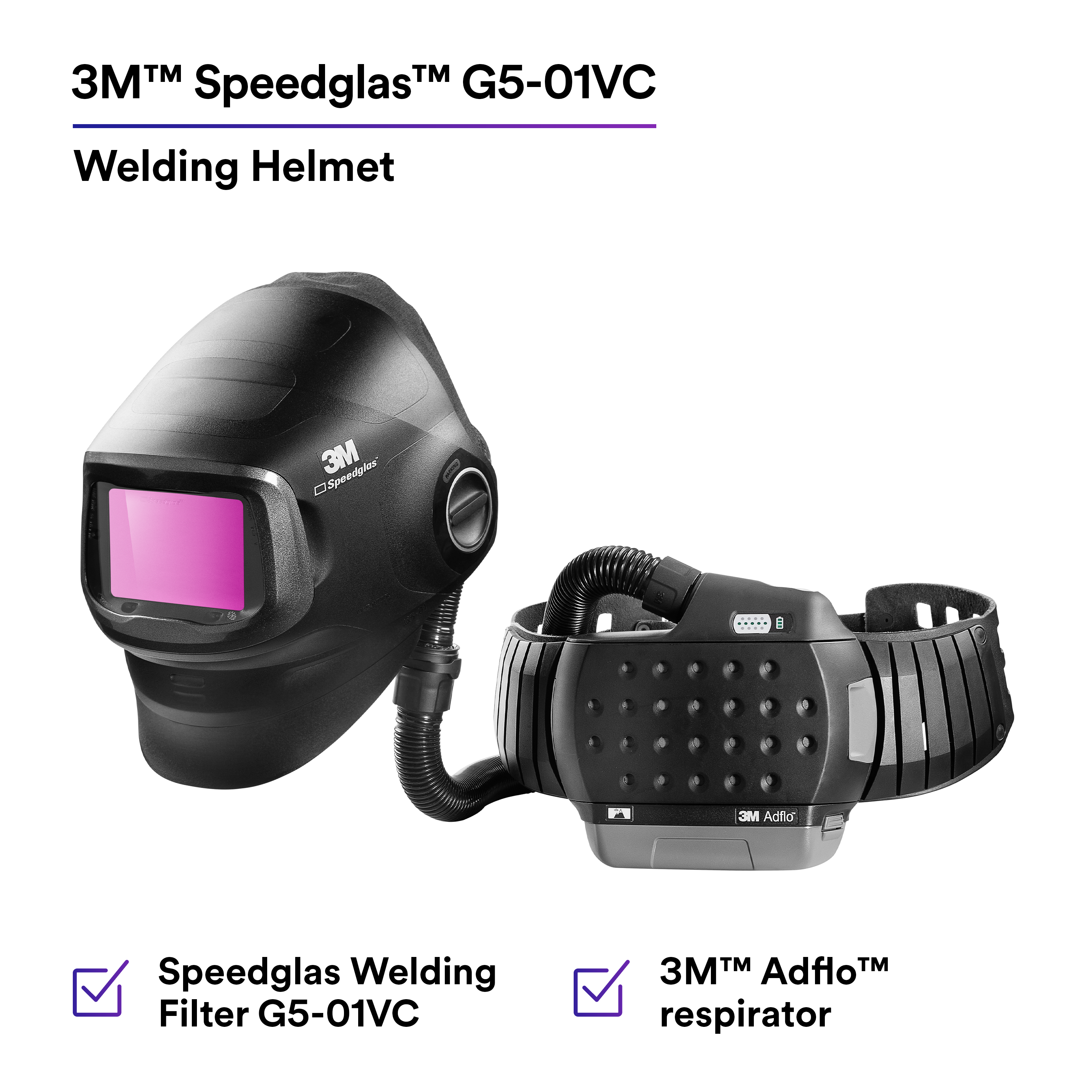 3M™ Speedglas™ Heavy-Duty Welding Helmet G5-01 w ADF G5-01VC and 3M™ Adflo™ High-Altitude PAPR Assembly, 46-1101-30iVC_6