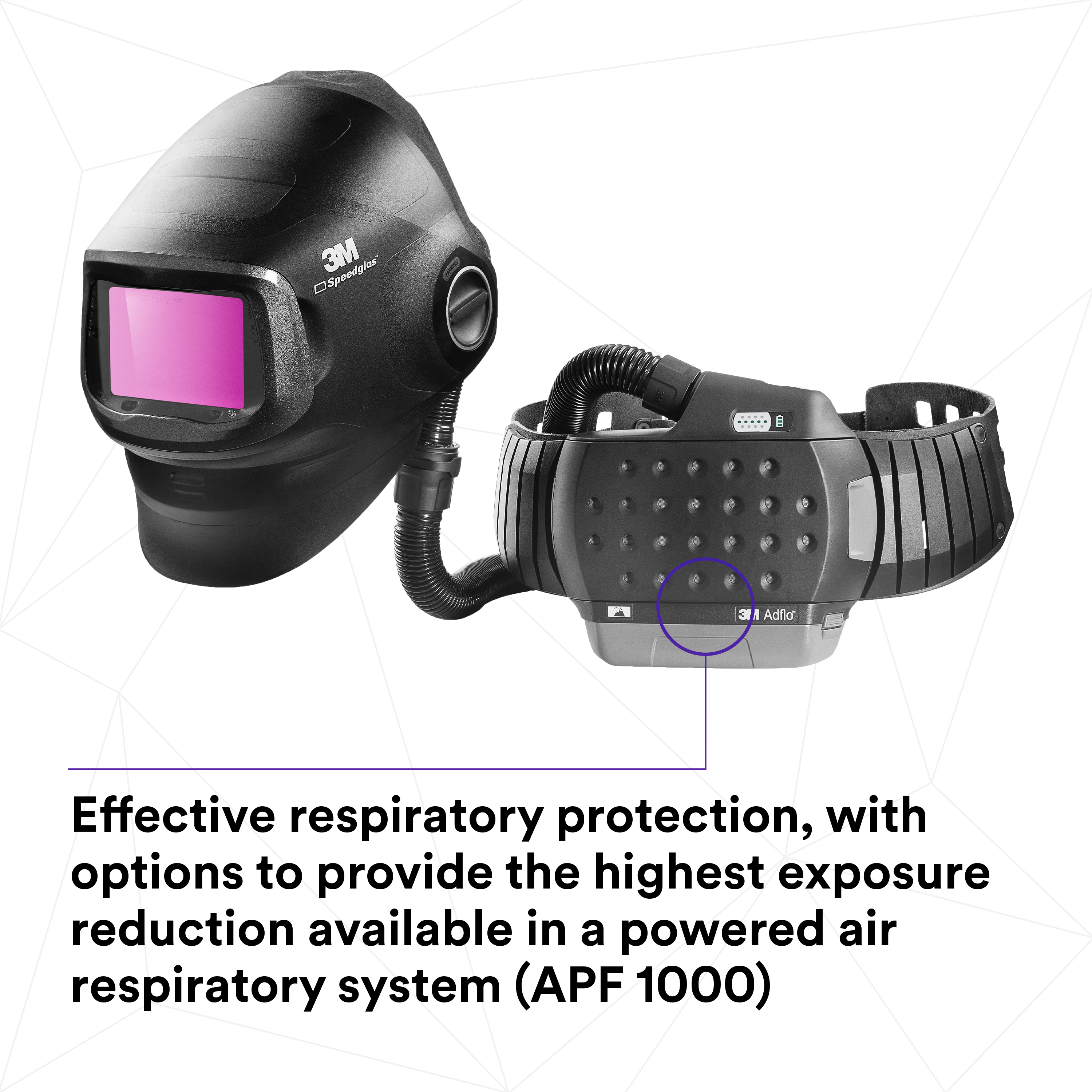 3M™ Speedglas™ Heavy-Duty Welding Helmet G5-01 w ADF G5-01VC and 3M™ Adflo™ High-Altitude PAPR Assembly, 46-1101-30iVC_19