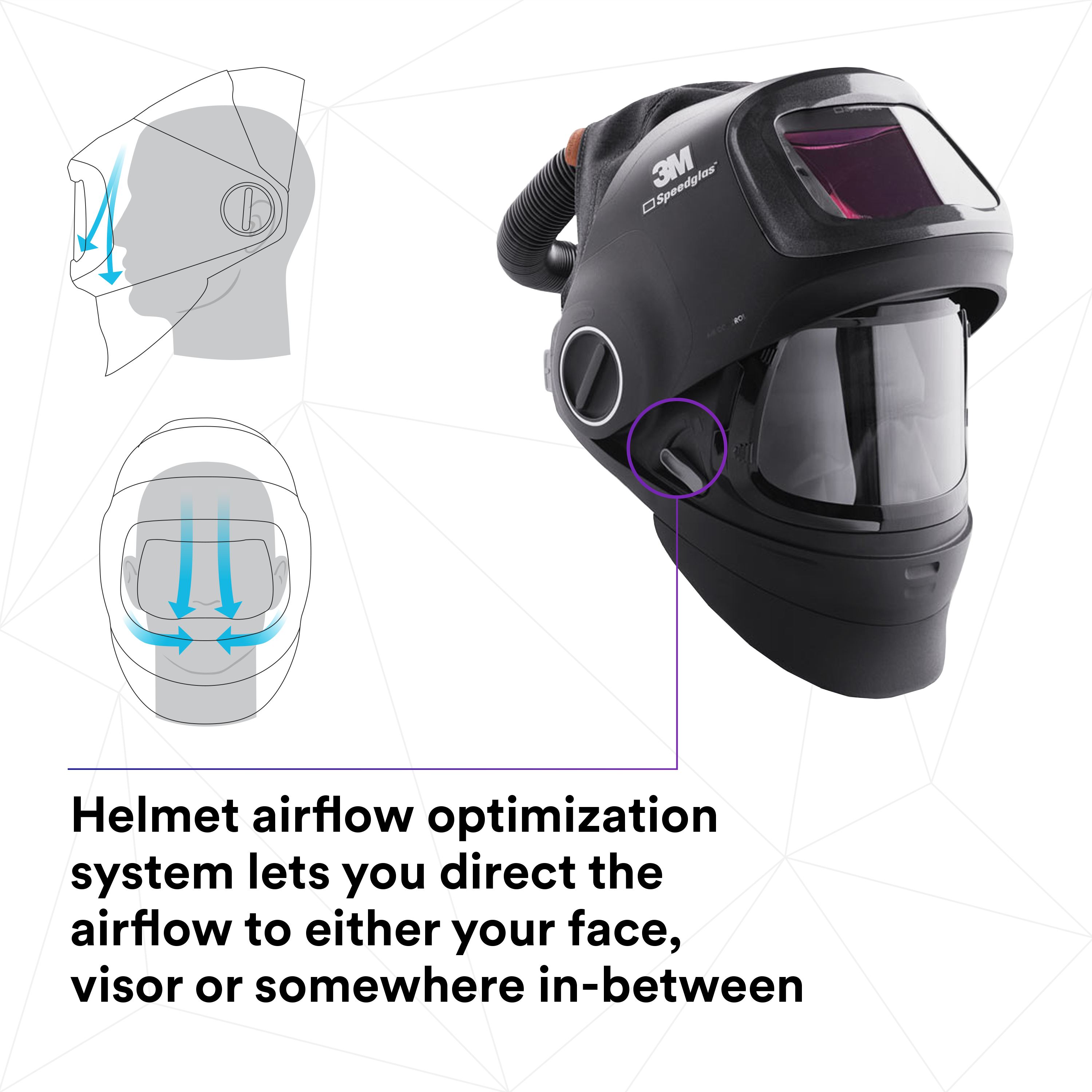 3M™ Speedglas™ Heavy-Duty Welding Helmet G5-01 w ADF G5-01VC and 3M™ Adflo™ High-Altitude PAPR Assembly, 46-1101-30iVC