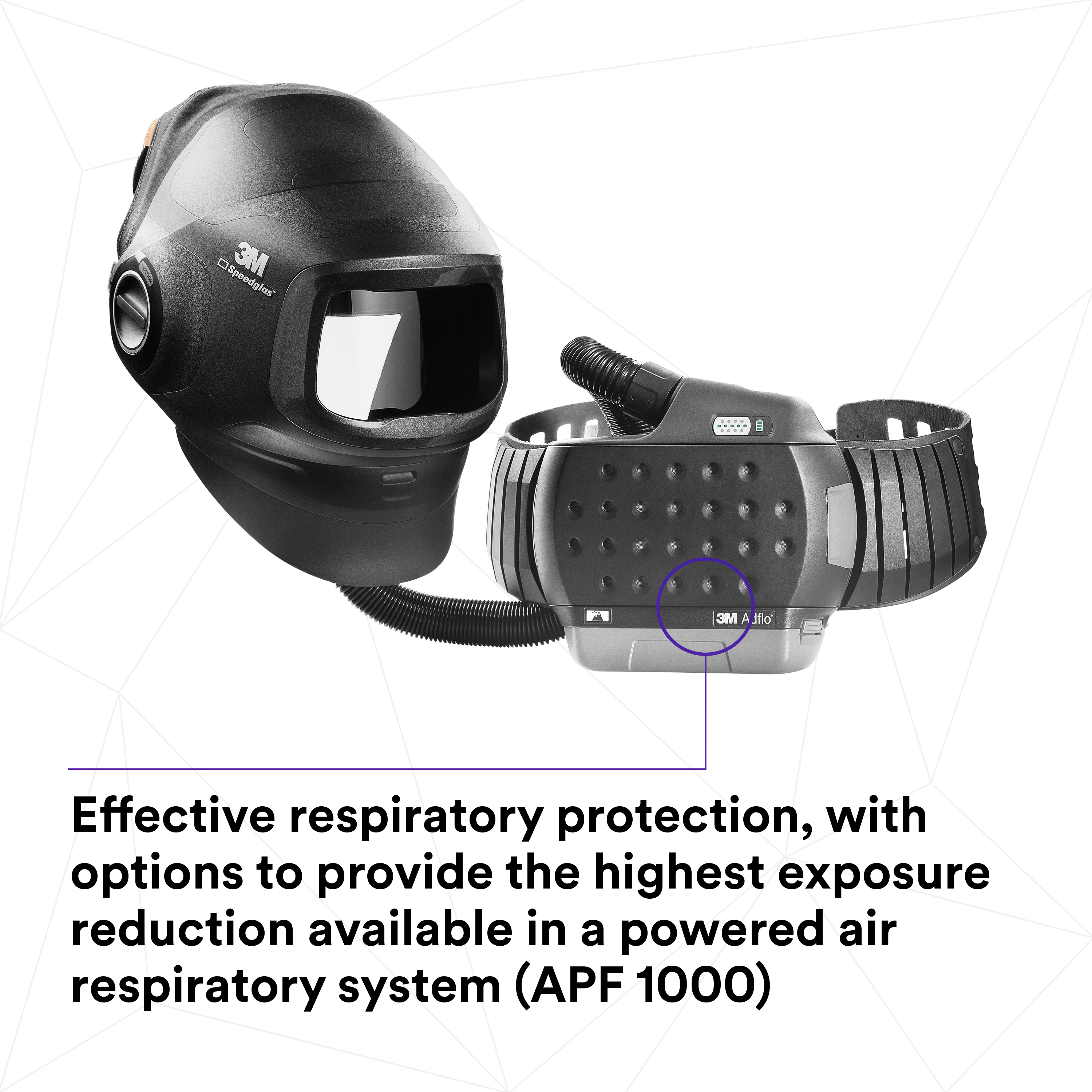 3M™ Speedglas™ Heavy-Duty Welding Helmet G5-01 w ADF G5-01 and 3M™ Adflo™ High-Altitude PAPR Assembly, 46-1101-30i_11