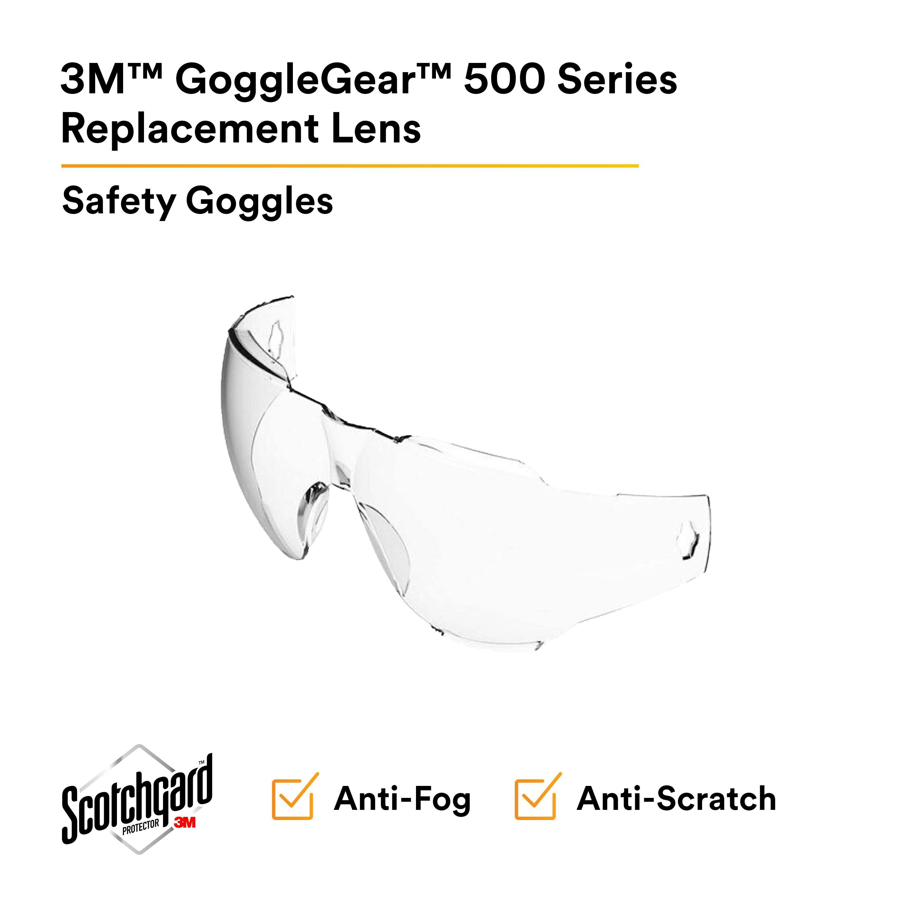 3M™ Goggle Gear, 500-Series, GG501SGAF-LENS, Clear Scotchgard™ Anti-fog Replacement Lens_1